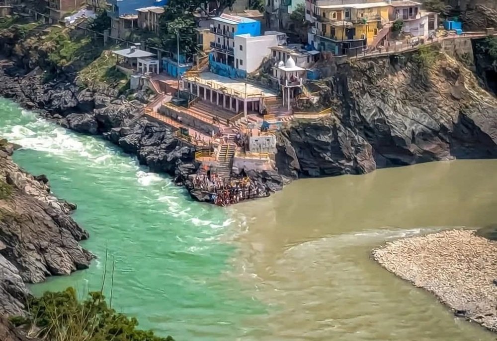 Devprayag Sangam where the Alaknanda and Bhagirathi rivers meet