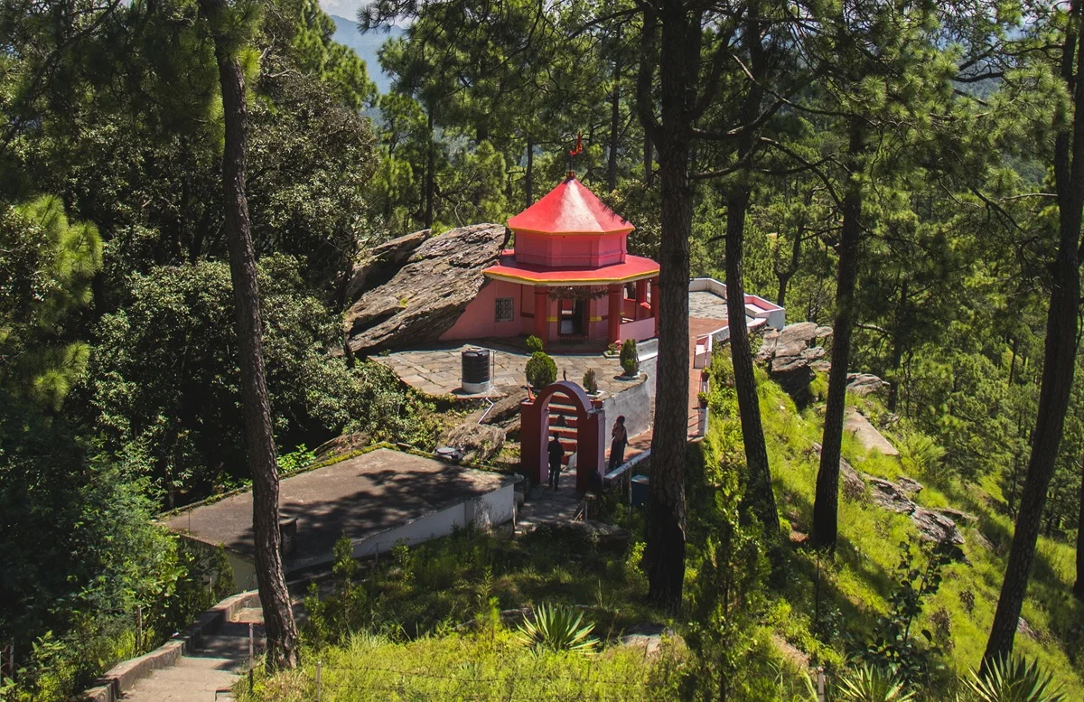 Kasar Devi Temple on a hillside near Almora in Kumaon, Uttarakhand